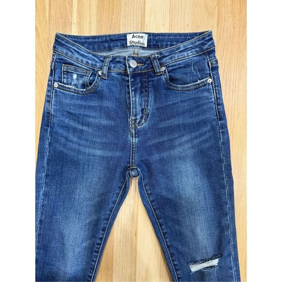Acne Studios Distressed Medium Wash Skinny 26 - Picture 5 of 6